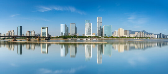 Wall Mural - Financial Center City Skyline, Fuzhou City, Fujian Province, China