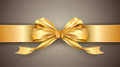 Curled golden ribbon banner with gold border - straight and wavy ends, generative ai