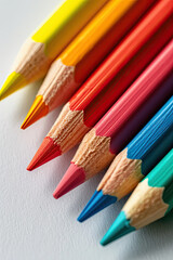 Closeup colorful color pencils