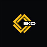 Fototapeta  -  EKO letter design for logo and icon.EKO typography for technology, business and real estate brand.EKO monogram logo.