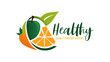 Healthy food Logo, a fresh, vibrant emblem radiating wellness and vitality
