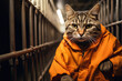 Bad cat criminal in prison