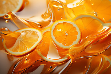 Poster - Orange - A vibrant burst of orange and yellow abstract segments.