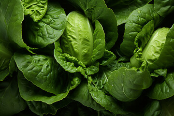 Poster - Lettuce - Layers of green in a crisp, leafy abstract pattern.