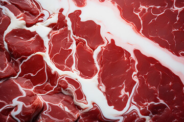 Poster - Steak - Rich, abstract marbling in red and white.