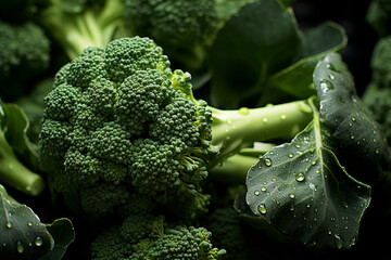 Poster - Broccoli - Green abstract florets in a bushy, textured form.