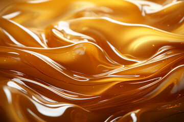 Poster - Honey - Golden, flowing abstract lines with a sticky texture.