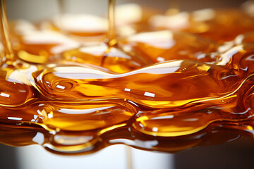 Poster - Honey - Golden, flowing abstract lines with a sticky texture.