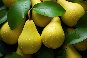 Poster - Pear - An abstract form with a blend of green and yellow hues.