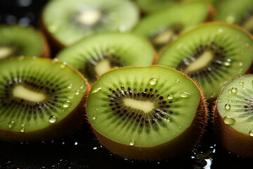 Poster - Kiwi - Brown outer texture with vibrant green abstract insides.