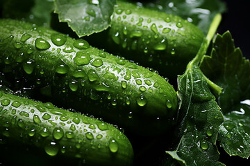 Poster - Cucumber - Green, refreshing abstract strokes with a crisp texture.