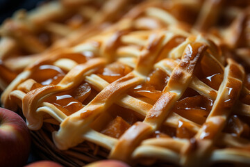 Poster - Apple pie - Golden, lattice-style abstract with apple filling.