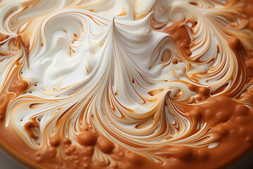 Poster - Cappuccino - Abstract coffee swirls with a frothy milk pattern.