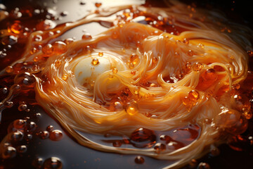 Poster - Ramen - Swirling abstract noodles in a rich broth with toppings.