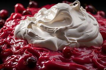 Poster - Borscht - Deep red beet abstract with a dollop of sour cream.