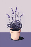 Fototapeta Lawenda - Lavender icons set. Violet leaves and green branch of lavender. Natural herb logo template. 