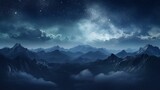 Fototapeta Góry - Milky way above the misty mountains at night