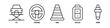 Spark, Keyless, Cone, Steering, Lift editable stroke outline icons set isolated on white background flat vector illustration.