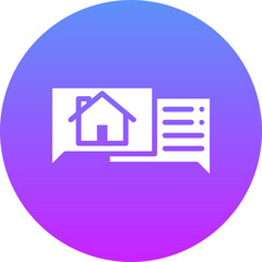 Canvas Print - House Chat Icon