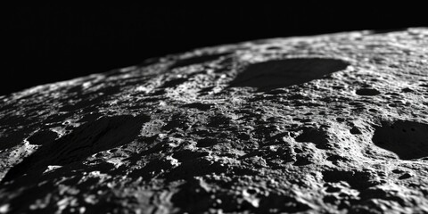 Wall Mural - a black and white photo showcasing the surface of the moon. suitable for various applications