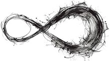 A Black And White Drawing Of An Infinite Sign. Suitable For Various Creative Projects