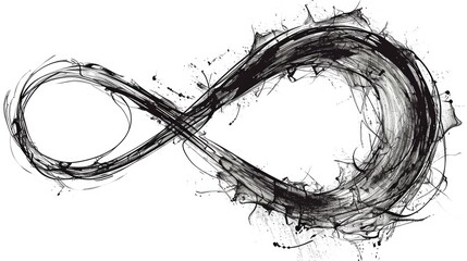 Wall Mural - A black and white drawing of an infinite sign. Suitable for various creative projects
