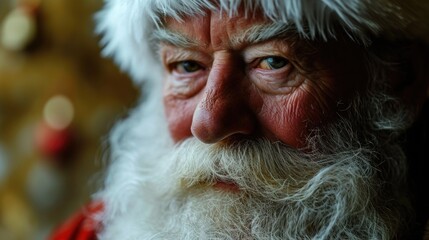 Canvas Print - A close-up view of a person dressed in a Santa suit. Suitable for various holiday-themed projects