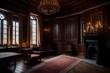 © Hasnain Arts - interior of a hotel, Interior room of an old manor house
