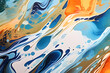 	
Closeup of abstract oil paint background texture with liquid fluid marbled paper texture banner texture. Generative AI (생성형 AI)