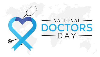 Wall Mural - National Doctors' Day is observed every year in March. Holiday, poster, card and background vector illustration design.