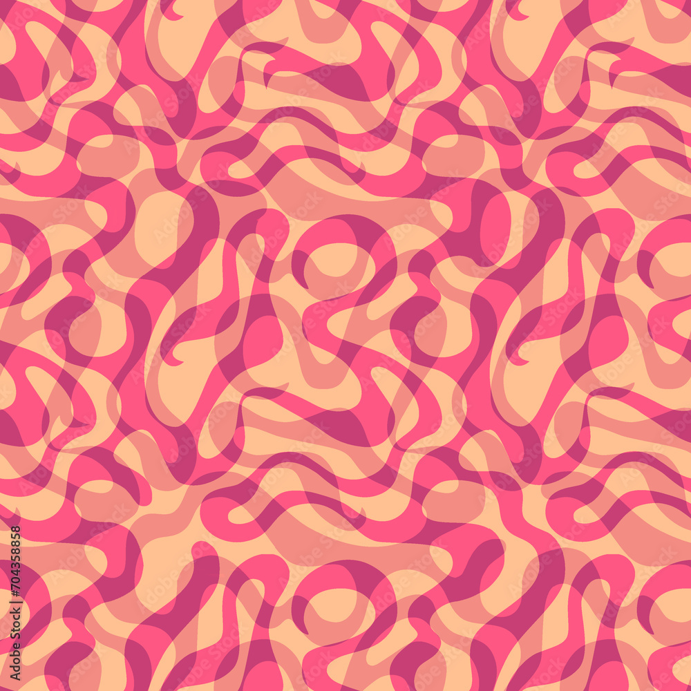 Fuzz Pattern Peach Fuzz abstract waves multi layered seamless pattern. Illustration ...
