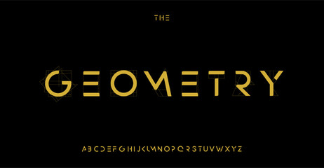 Poster - Geometric Futuristic Innovative alphabet, sparse sans serif letters, clean minimalist font for stylish modern logo, sci-fi headline, contemporary typography, modern typographic design. Vector typeset.