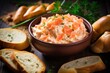 smoked salmon dip appetizer party snack served with hot bread and fresh dill greenery