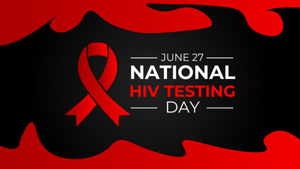 Wall Mural - Hiv Testing day, June 27. Vector template for banner, greeting card, poster of HIV testing day. suit for banner, cover, card, flyer, brochure, website, landing page, Ads, poster. Vector illustration.