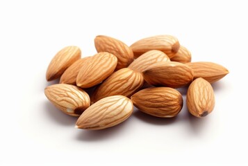 almond nuts isolated on white background. generative ai