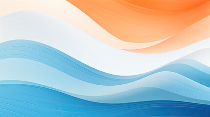 Wall Mural - abstract wave orange white and blue background
