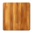 empty wooden square shaped chopping board, top view, flat lay, isolated on a transparent background