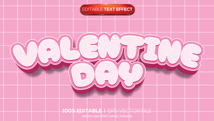 Wall Mural - editable text effect Valentine's Day theme