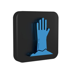 Canvas Print - Blue Zombie hand icon isolated on transparent background. Arm monster dead. Happy Halloween party. Black square button.