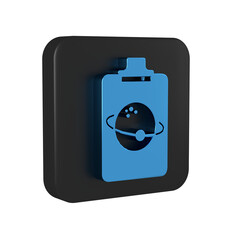 Poster - Blue Planet icon isolated on transparent background. Black square button.