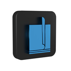 Wall Mural - Blue File document icon isolated on transparent background. Checklist icon. Business concept. Black square button.