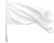 White Flag in the Wind - Symbol of Surrender or Truce, Fluttering in the Air