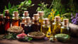 Medicinal herbs and tinctures alternative medicine. Nature healthcare products
