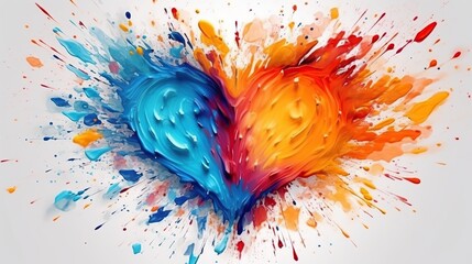 Multicolored heart, abstraction for Valentine's Day