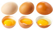 Eier mit eigelb Collection isoliert auf weißem Hintergrund, Freisteller