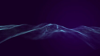 Leinwandbilder - Futuristic wave. 3D visualization of big data. Analytical presentation.3D rendering. Seamless loop.