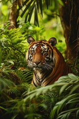 Wall Mural - tiger in the rainforest