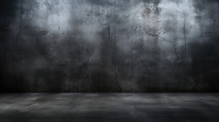 Fototapeta dark walls, slightly light black concrete cement texture for background