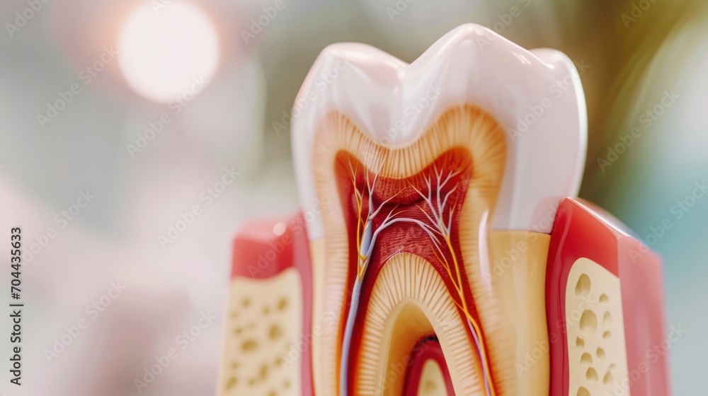 Macro Image of Tooth Cross Section with Root Canal Stock Illustration ...