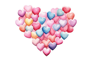 Wall Mural - Watercolor hearts candies isolated. Valentine's Day postcards and greeting cards.